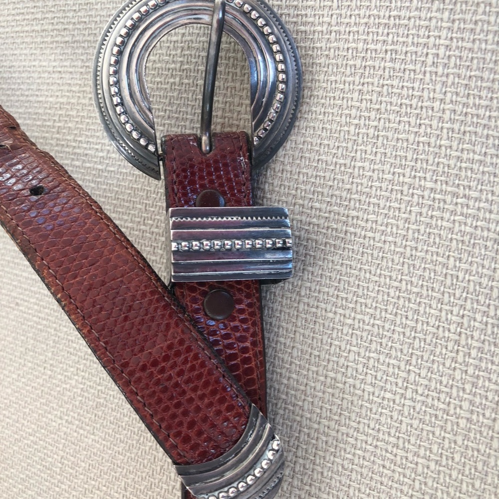 James Reid Santa Fe lizard belt/silver buckle 36